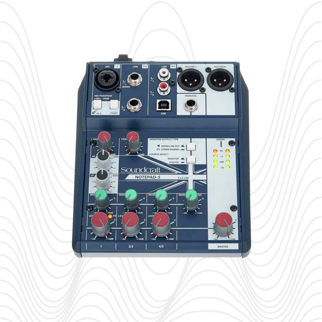 Soundcraft Notepad-5 Mezclador Análogo 5 Canales con Interfaz USB